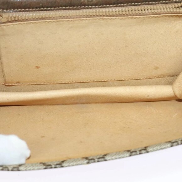 GUCCI GG Supreme Web Sherry Line Shoulder Bag PVC Beige Gold Auth - Picture 14 of 16